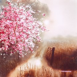 This Enchanted Place by John Waterhouse - Original Painting on Board sized 7x7 inches. Available from Whitewall Galleries